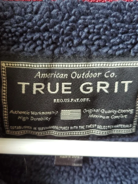 True Grit Men’s Navy Sherpa Zip Pullover - Picture 3 of 12